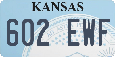 KS license plate 602EWF