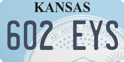 KS license plate 602EYS