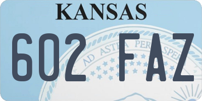 KS license plate 602FAZ