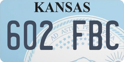 KS license plate 602FBC