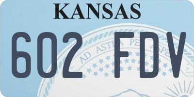KS license plate 602FDV