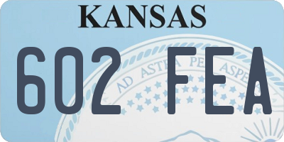 KS license plate 602FEA