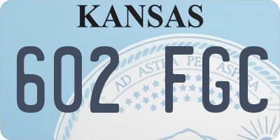 KS license plate 602FGC
