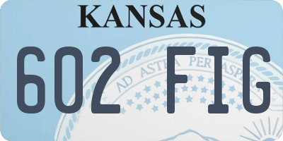 KS license plate 602FIG