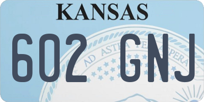 KS license plate 602GNJ