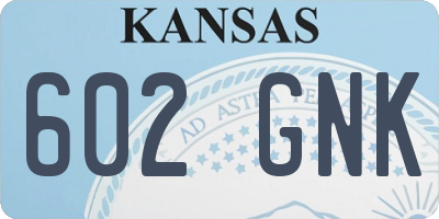 KS license plate 602GNK