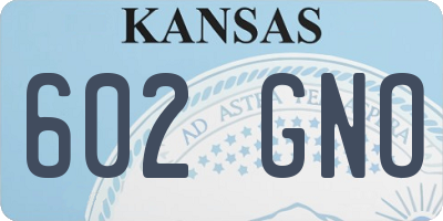 KS license plate 602GNO