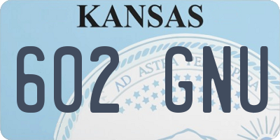 KS license plate 602GNU