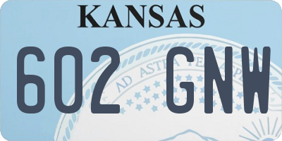 KS license plate 602GNW