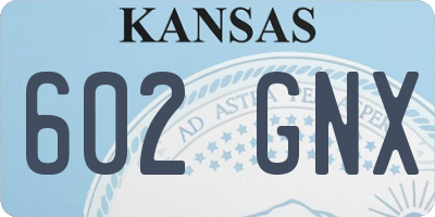 KS license plate 602GNX
