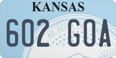 KS license plate 602GOA