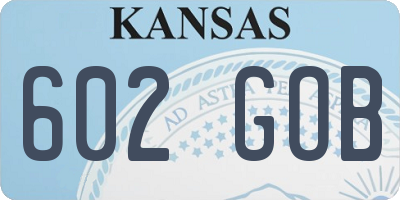 KS license plate 602GOB