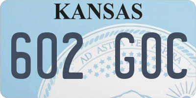 KS license plate 602GOC