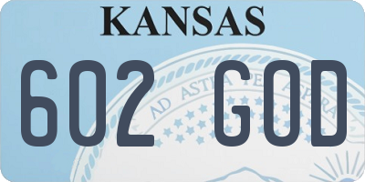 KS license plate 602GOD