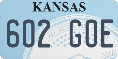 KS license plate 602GOE