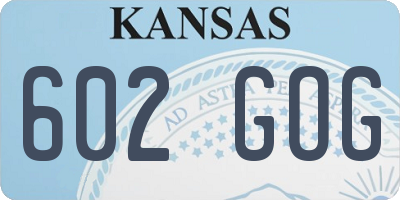 KS license plate 602GOG
