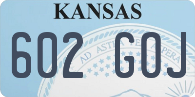 KS license plate 602GOJ