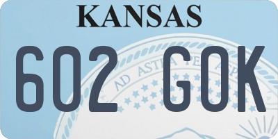 KS license plate 602GOK