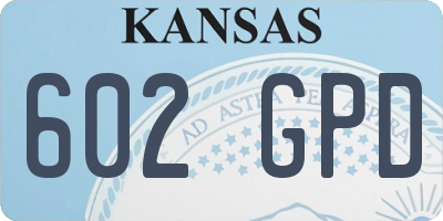 KS license plate 602GPD