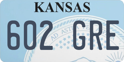 KS license plate 602GRE