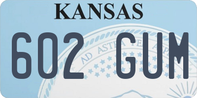 KS license plate 602GUM
