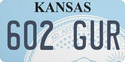 KS license plate 602GUR