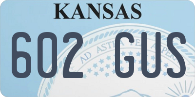 KS license plate 602GUS