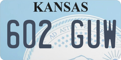 KS license plate 602GUW