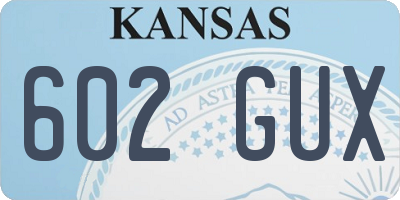 KS license plate 602GUX