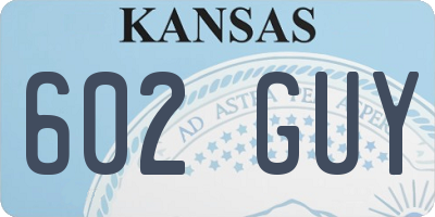 KS license plate 602GUY