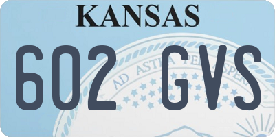 KS license plate 602GVS