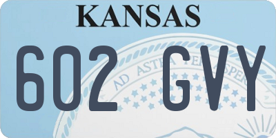 KS license plate 602GVY