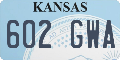 KS license plate 602GWA