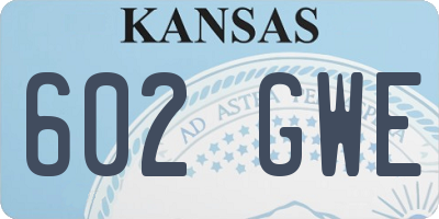 KS license plate 602GWE
