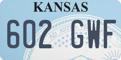 KS license plate 602GWF