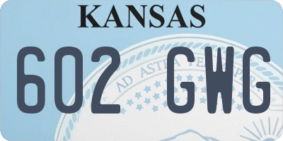 KS license plate 602GWG