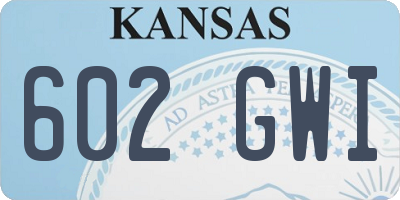 KS license plate 602GWI