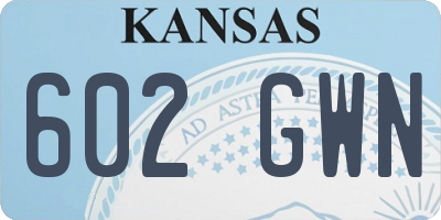 KS license plate 602GWN