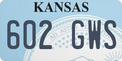 KS license plate 602GWS