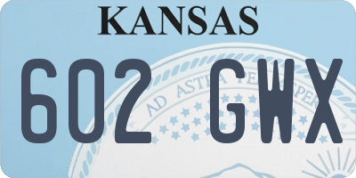 KS license plate 602GWX