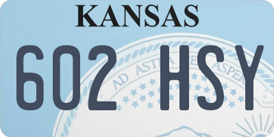 KS license plate 602HSY