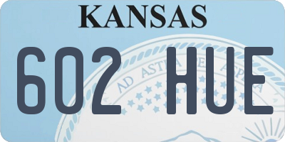 KS license plate 602HUE