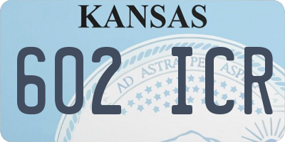 KS license plate 602ICR