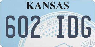 KS license plate 602IDG