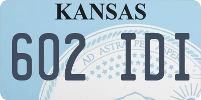 KS license plate 602IDI