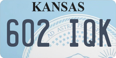 KS license plate 602IQK