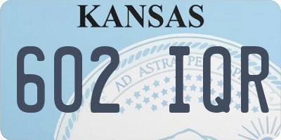 KS license plate 602IQR