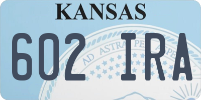 KS license plate 602IRA