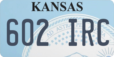 KS license plate 602IRC