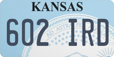 KS license plate 602IRD